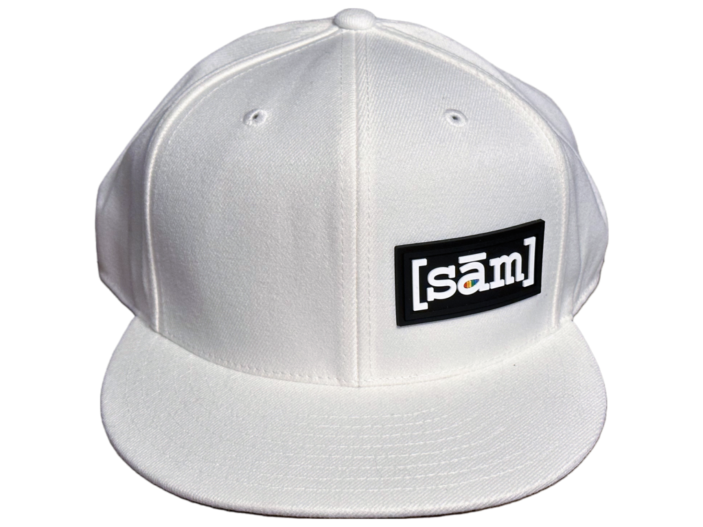 White True-Fitted Flat Bill Hat