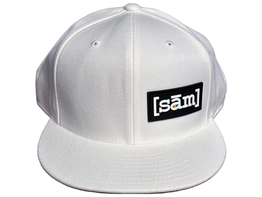 White True-Fitted Flat Bill Hat