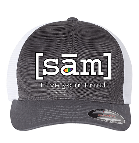 Charcoal/White Trucker Hat-Fitted