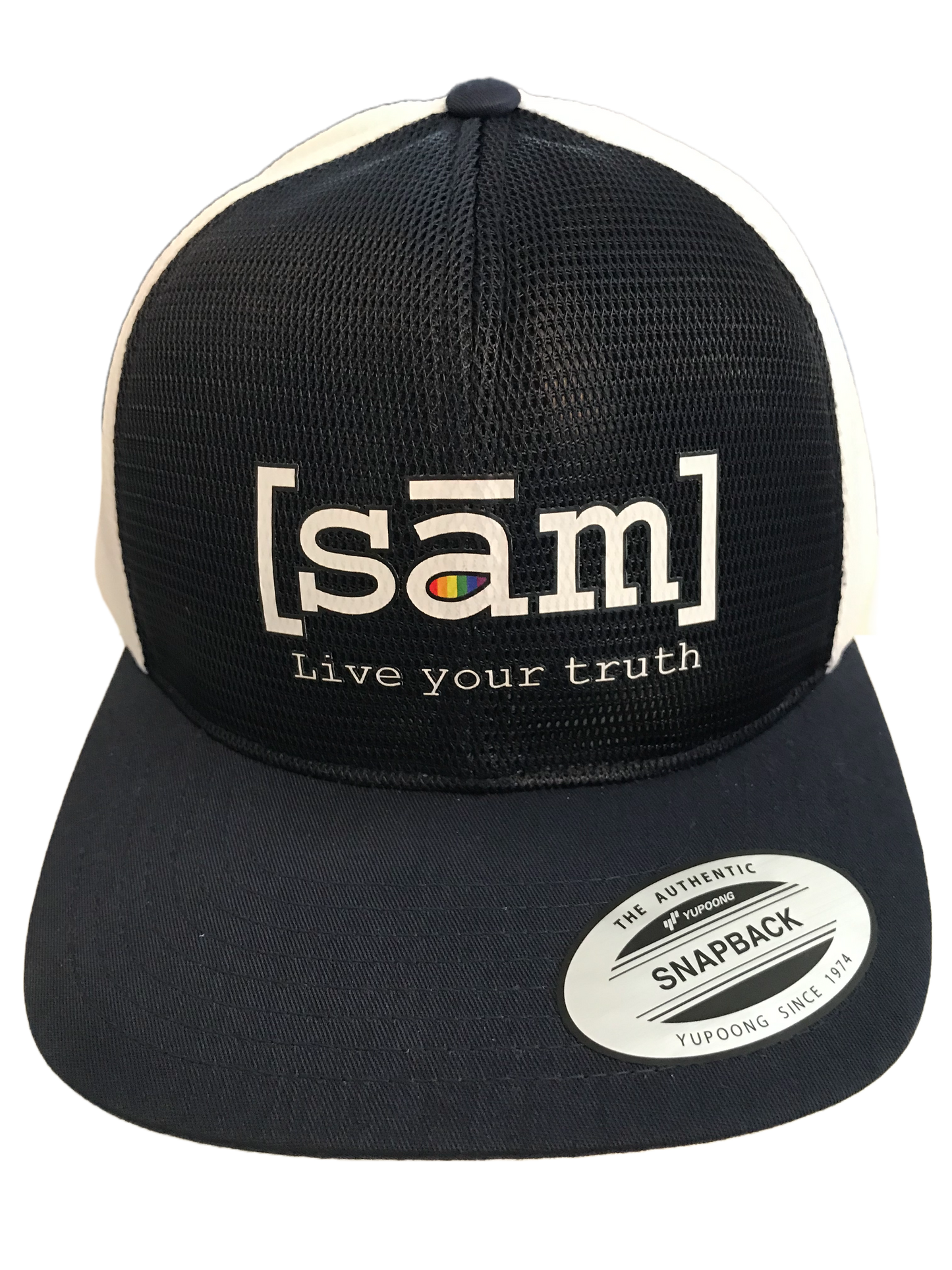 Navy/White Trucker Hat-Snapback