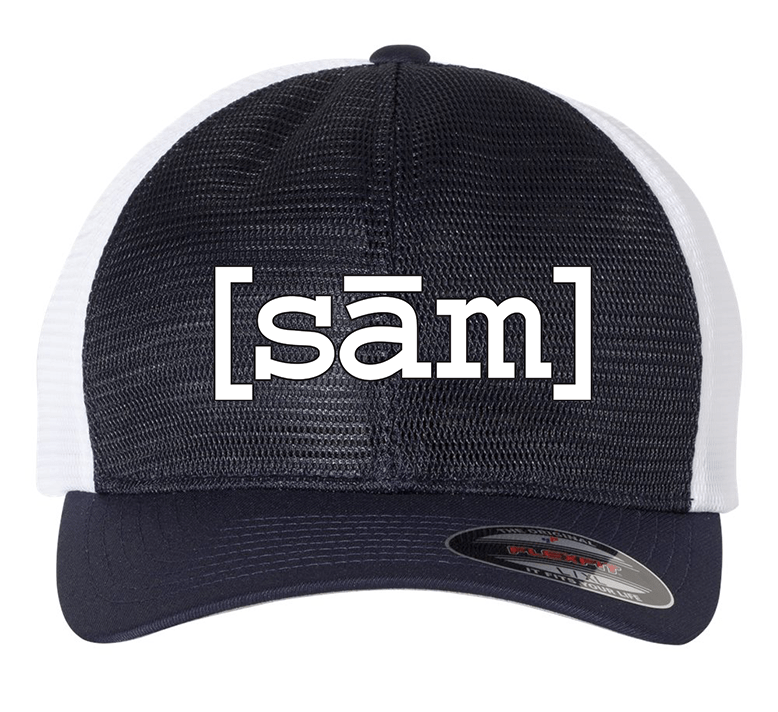 Navy/White Trucker Hat-Fitted