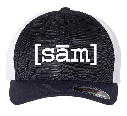 Navy/White Trucker Hat-Fitted