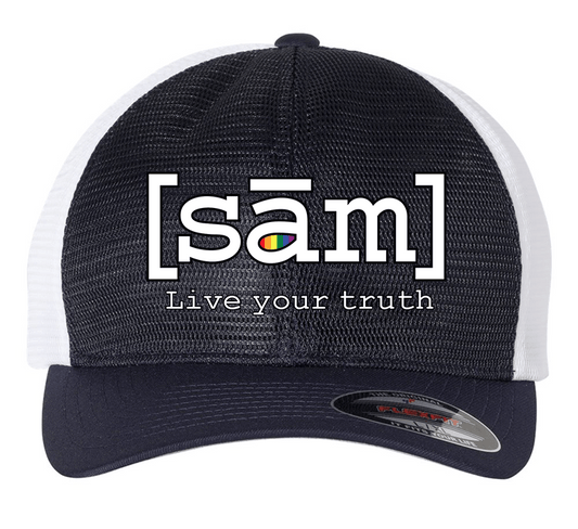 Navy/White Trucker Hat-Snapback