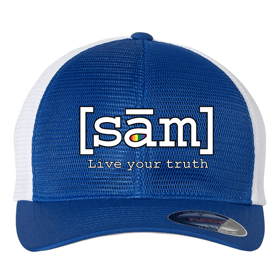 Royal/White Trucker Hat-Fitted