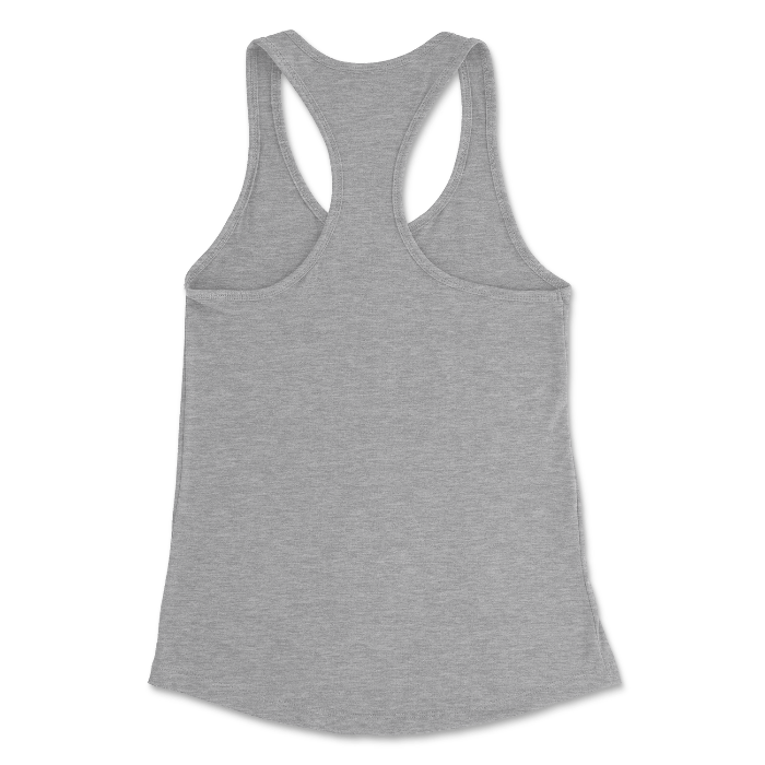 Grey Racerback tank top, the back, from Same Apparel LGBTQ+ clothing brand.